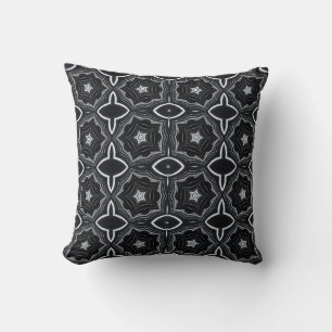 Black and white throw pillow geometric star orient