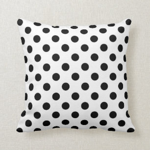 Black and White Throw Pillow, Polka Dots Pillow