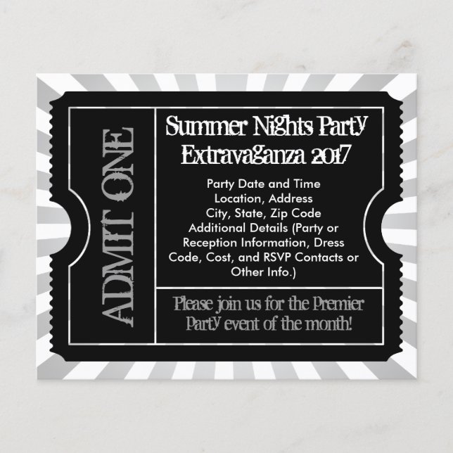Black and White Ticket Flyers, Custom Printing Flyer (Front)