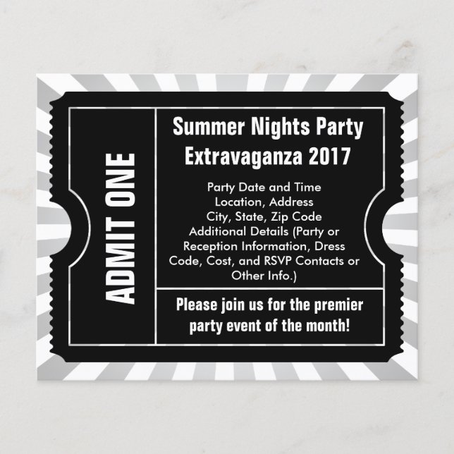 Black and White Ticket Flyers, Custom Printing Flyer (Front)