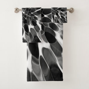 Black and White Tie-dye Bath Towel Set