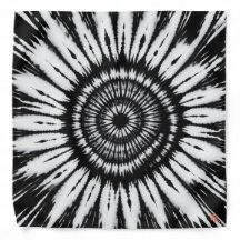 Black and White Tie Dye Print Bandana