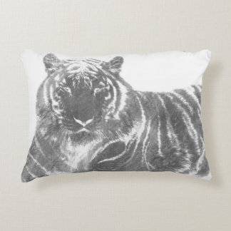 Black and White Tiger Accent Pillow