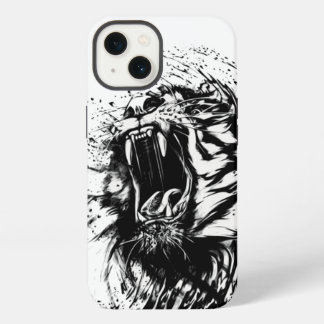 BLACK AND WHITE TIGER APPLE IPHONE CASE