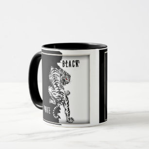 Black and white tiger  coffee mug