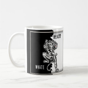 Black and white tiger luggage tag trifold wallet l coffee mug