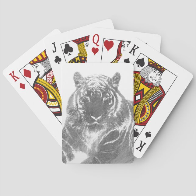 Black and White Tiger Playing Cards (Back)