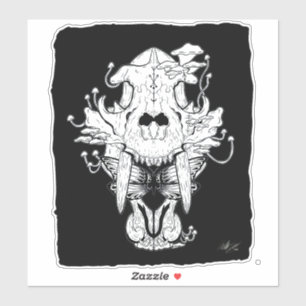 Black and white Tiger skull 