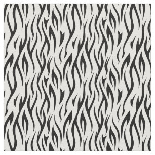 Black and White Tiger Stripes Fabric