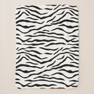 Black and White Tiger Stripes Sherpa Blanket