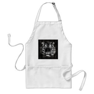 Black and White Tiger Vintage Apron