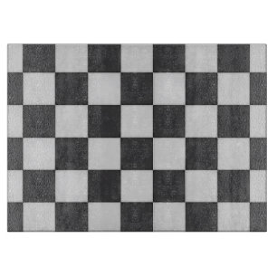 Black and white tiled Vintage Floor surface Cutting Board