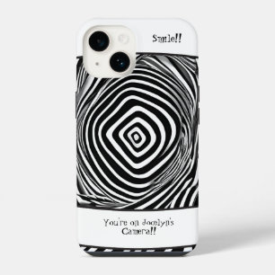 Black and White Time Warp Illusion iPhone 14 Case