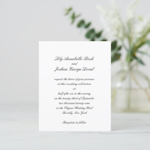 Black and White Timeless Budget Wedding Invitation