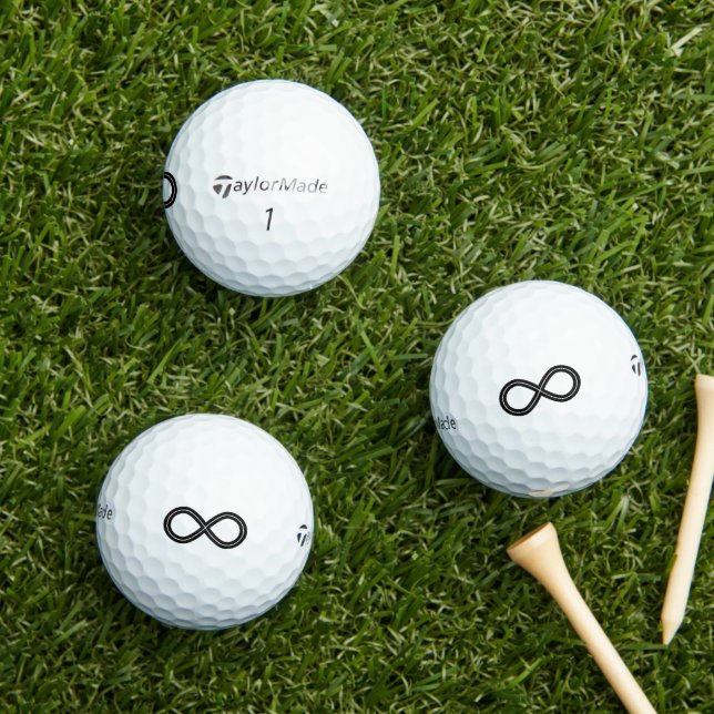 Black and White Timeless Creative Infinite Symbol Golf Balls (Insitu Grass)