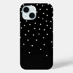 Black and White Tiny Polka Dot Handmade Irregular iPhone 15 Case