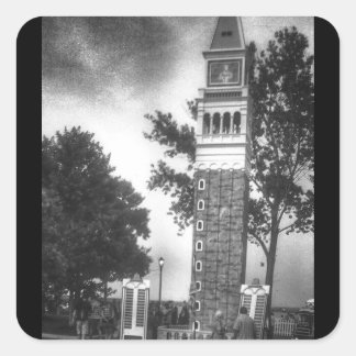 BLACK AND WHITE TOWER SQUARE STICKER