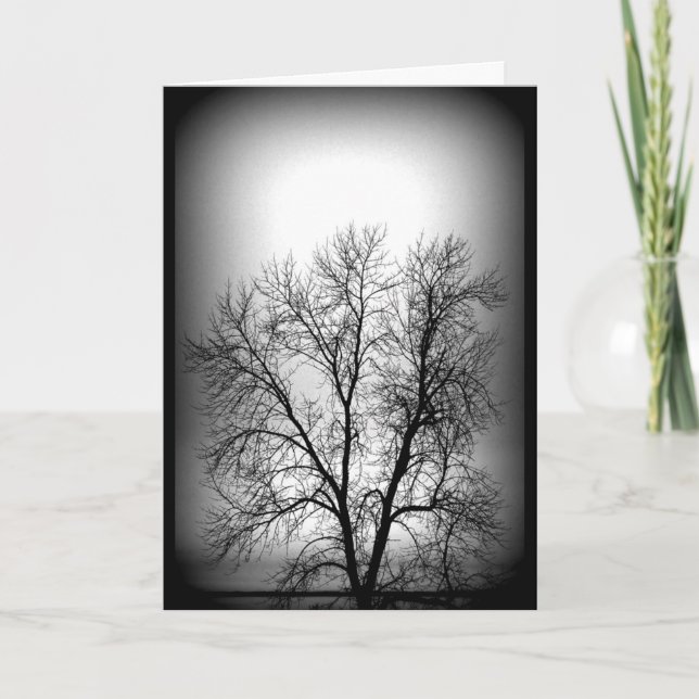 Black And White Towering Tree Any Occasion Card (Front)