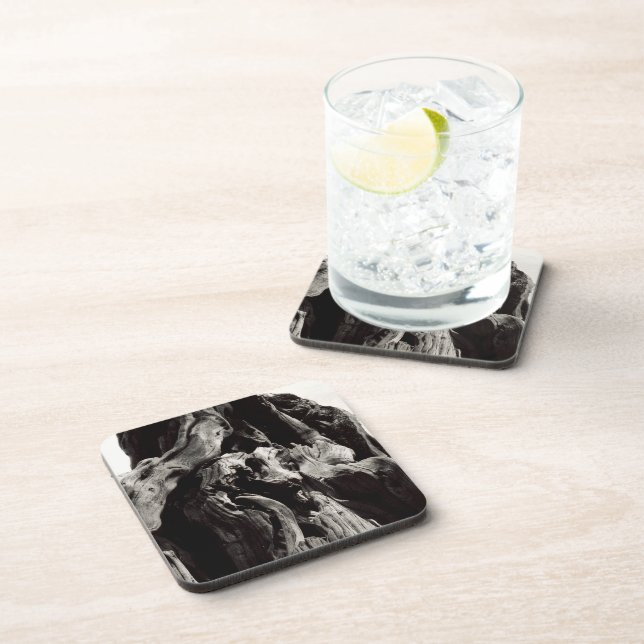 Black and White Tree Bark Coaster (Right Side)