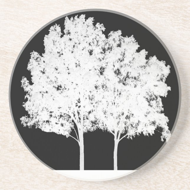 Black and white tree coaster (Front)