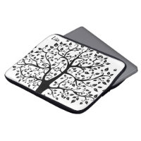 Black and White Tree of Life  Electronics Bag
