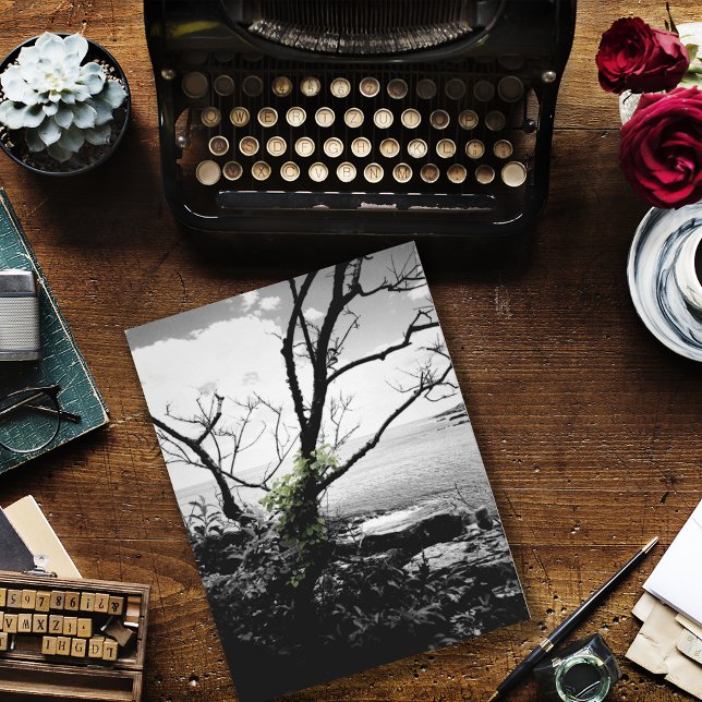 Black And White Tree With Green Vines Postcard (Creator Uploaded)