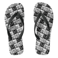 Black and White Trendy Photo Collage with Monogram