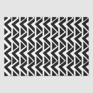 Black and White Triangle Chevron Stripe  Tissue Paper