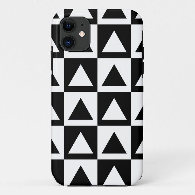 Black and White triangle geometric shape pattern Case-Mate iPhone Case (Back)