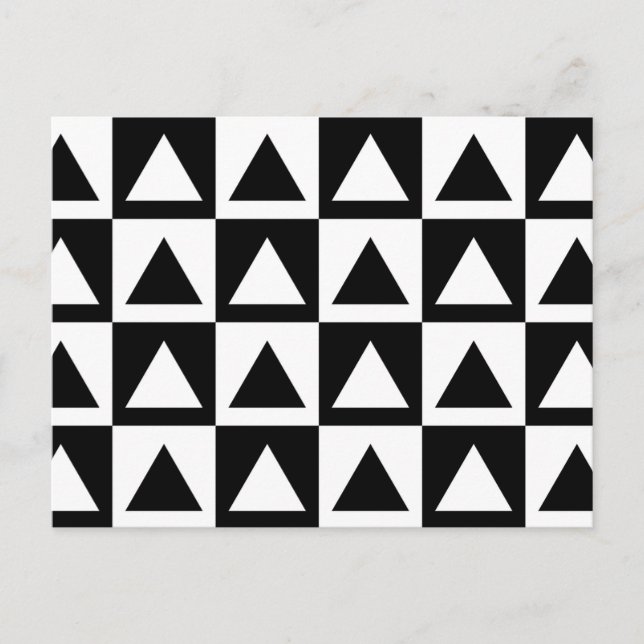 Black and White triangle geometric shape pattern Postcard (Front)