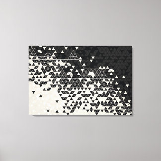 Black and White Triangle Pattern Canvas Print