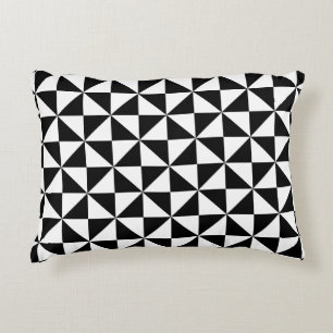 Black And White Triangle Pattern Decorative Pillow