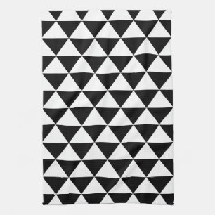 Black and White Triangle Pattern Kitchen Towel