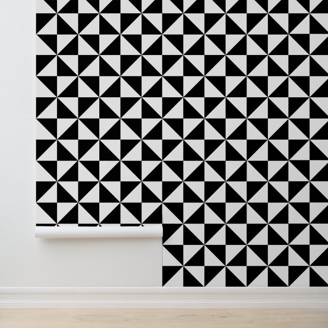 Black And White Triangle Pattern Wallpaper (Application)