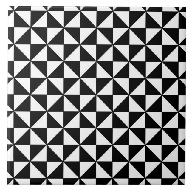 Black and white triangles pattern tile (Front)