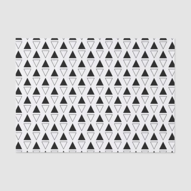 Black and White Triangles Tissue Paper (Front)