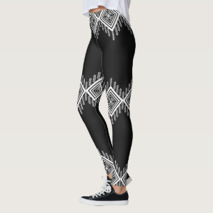 Black and White Tribal Art Leggings