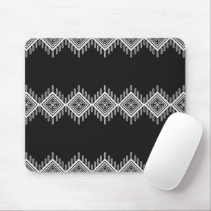 Black and White Tribal Art Mouse Pad