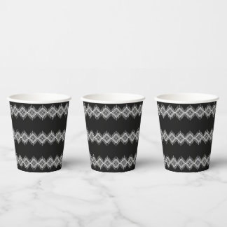 Black and White Tribal Art Paper Cups