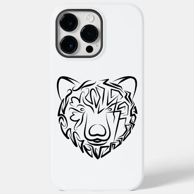 Black and White Tribal Bear Case-Mate iPhone Case (Back)