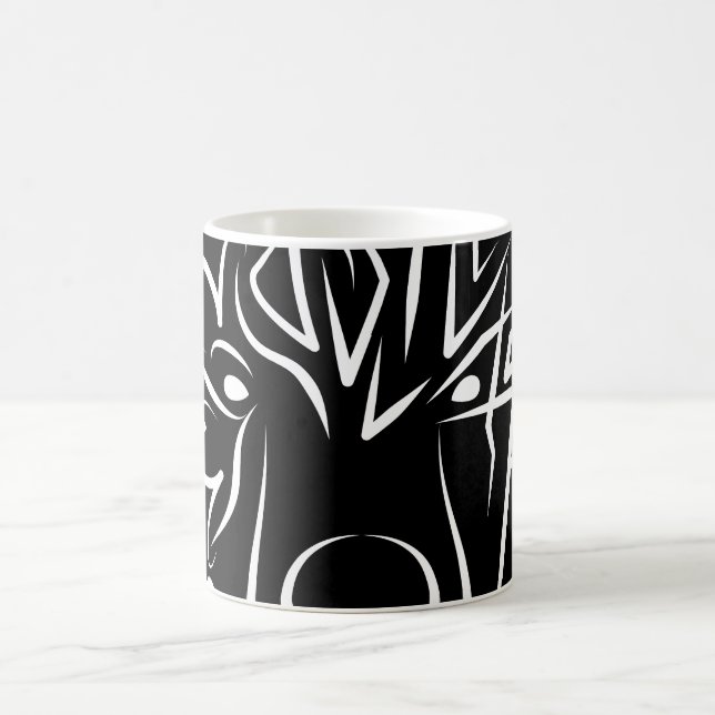 Black and White Tribal Bear Coffee Mug (Center)