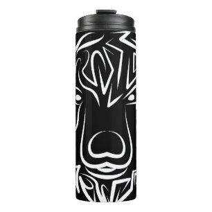 Black and White Tribal Bear Thermal Tumbler