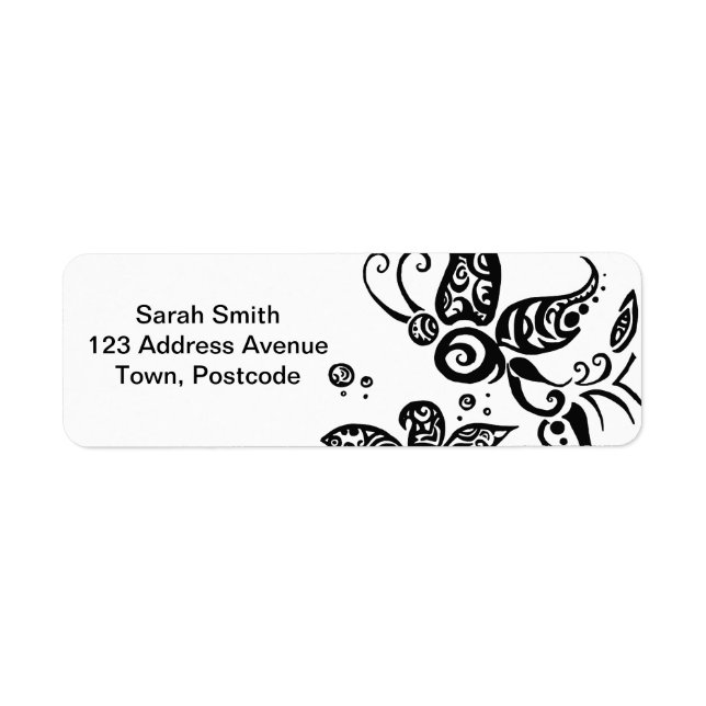 Black and white tribal butterfly (Front)