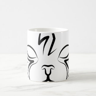 Black and White Tribal Cat Coffee Mug