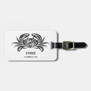 Black and White Tribal Crab Luggage Tag