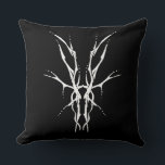 Black and White Tribal Deer Skull Hunting Design Throw Pillow<br><div class="desc">Make a bold statement with this unique, intricately detailed Deer Skull Tribal Design. Featuring a striking black and white image, this artwork reimagines the classic hunting trophy with a dark, modern edge. Perfect for deer hunters looking for gear that stands out from the traditional camo, this "scary-cool" tribal aesthetic adds...</div>