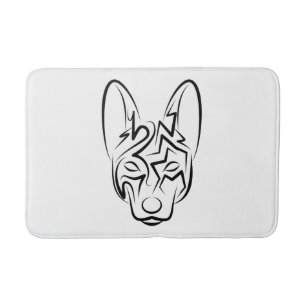Black and White Tribal Dog Bath Mat