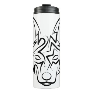 Black and White Tribal Dog Thermal Tumbler