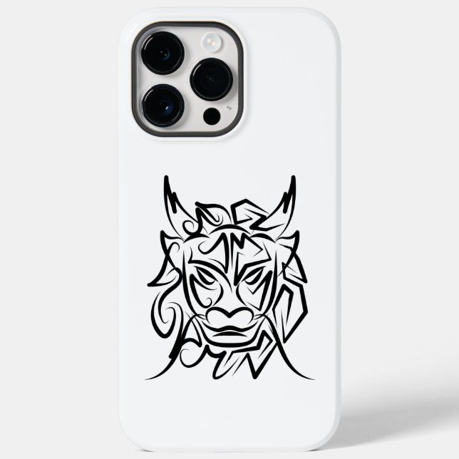 Black and White Tribal Dragon Case-Mate iPhone Case (Back)