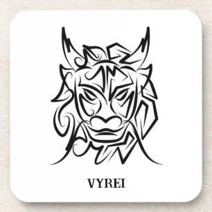 Black and White Tribal Dragon Coaster